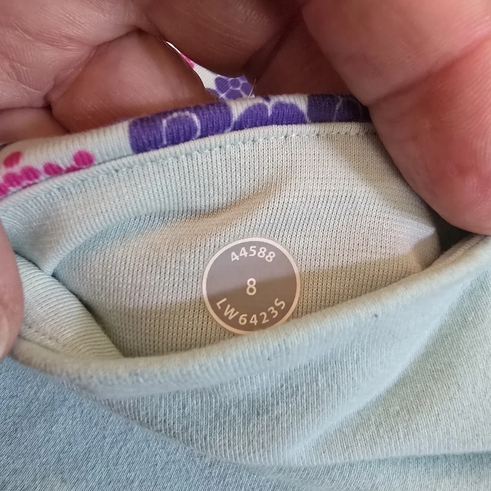 Lululemon Wunder Under Cropped Twiggy Printed Power Purple/Aquamarine Size 8